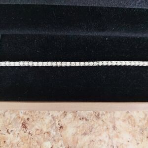 2.5mm Genuine Moissanite Bracelet Rhodium Plated 925 Sterling Silver